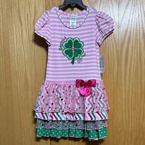 Bonnie Jean Pink and White “Shamrock Princess” Dress